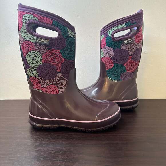 Bogs Other - BOGS Purple Classic Rosey Waterproof Pull-on Winter Boots, Size 4 Big Kid
